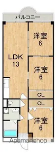 パストラール西大寺【3階】の間取り