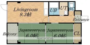 ミズキビルA棟【303号室】の間取り