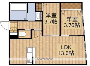 グレイスハイツ旭町通【1階】の間取り