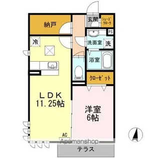 クレール ド ルネ【1階】の間取り