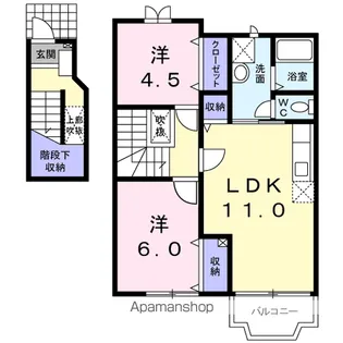 フォンターナ プレッソ B【2階】の間取り
