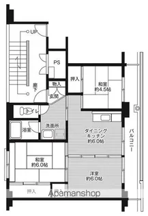 ビレッジハウス松山上野1号棟【501号室】の間取り