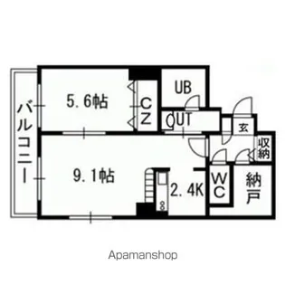 セントポーリアスィート【7階】の間取り