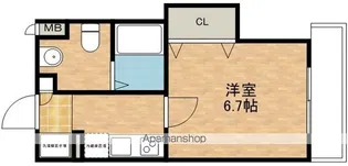ラグゼ豊津【107号室】の間取り