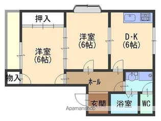 メゾン沢田B棟【202号室】の間取り
