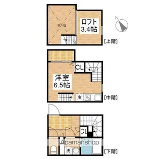 パークサイド北斗【106号室】の間取り