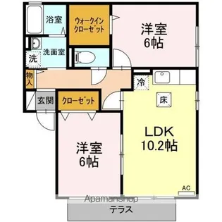 クレール・カノン【1階】の間取り