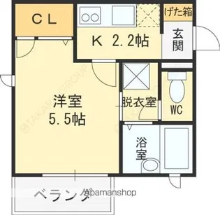メゾンスール小若江【1階】の間取り