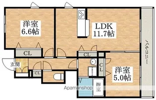 ラ・フルール【1階】の間取り