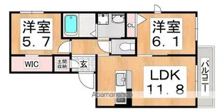 シャーメゾンベルク南田辺【201号室】の間取り
