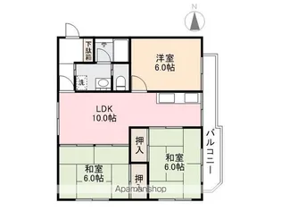 横山第二マンション【4階】の間取り