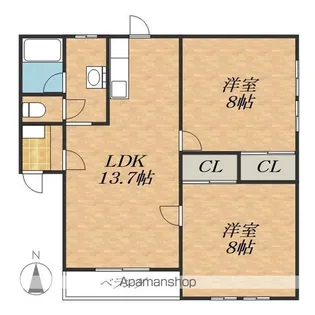 ラッキー・ストーリッジⅡ【1階】の間取り