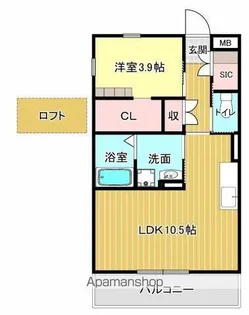 バンベールNORTH【305号室】の間取り