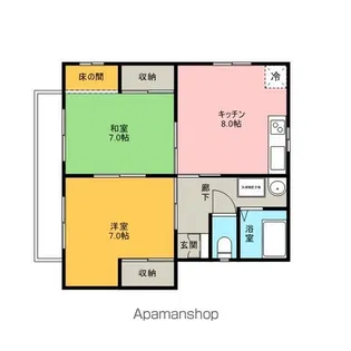 レジデンス星野Ⅱ【101号室】の間取り