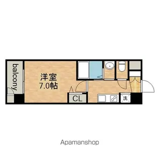 エステムコート名古屋鶴舞シエル【7階】の間取り