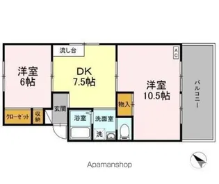 プレジール吉川 B棟【1階】の間取り