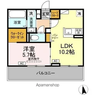 トリシア南俣 イースト【3階】の間取り