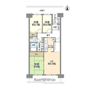 東京都江東区東陽4丁目【マンション】の間取り
