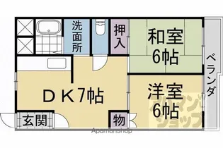 ロイヤルハイツ亀岡【203号室】の間取り