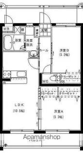 クレスト小松【2階】の間取り