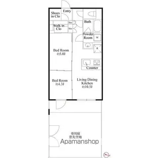 東京都中野区東中野1丁目【マンション】の間取り