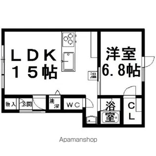 アパートメントはな大通り【1階】の間取り