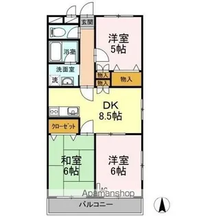 クレボナール三田【3階】の間取り