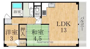 シャトー天理【3階】の間取り