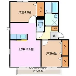 アヴィオン【1階】の間取り