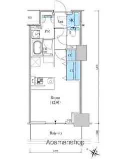 ロイヤルパークスER万代【409号室】の間取り