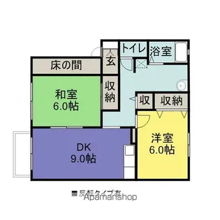 シャルマン六田【105号室】の間取り