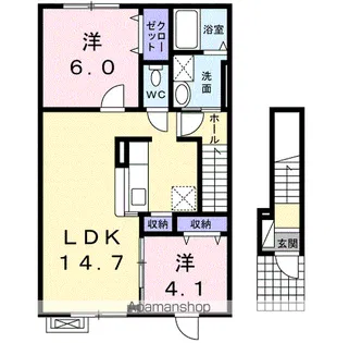 プライムヒルズⅠ【2階】の間取り
