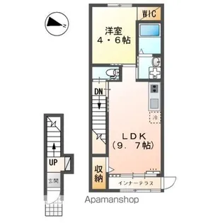 カーサ クワトロ(CASA.QUATTRO)【2階】の間取り