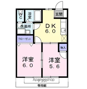 フラット長松B【1階】の間取り