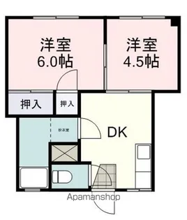 第一やまふじハイツ【202号室】の間取り