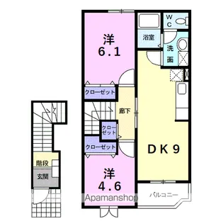 コリ-ヌ空木【2階】の間取り