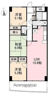 ロゼ花ノ宮【6階】の間取り