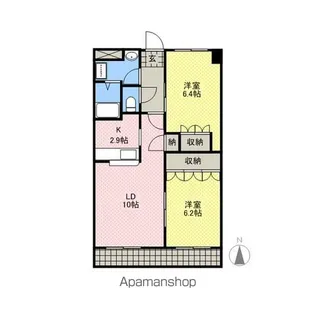 リバティーM【203号室】の間取り