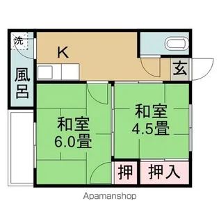 玉井荘【18号室】の間取り