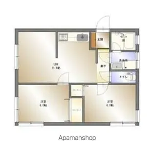 霞ヶ丘ハイツ【3階】の間取り
