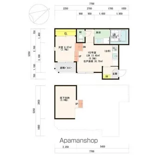 北斗館【102号室号室】の間取り