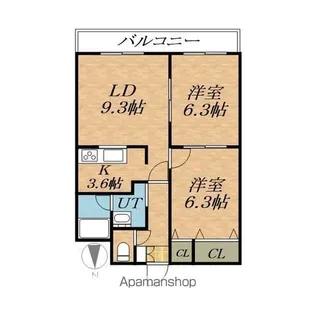 オリエント20E【4-b号室】の間取り