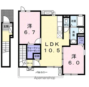 ブッシュ クローバー Ⅴ【2階】の間取り