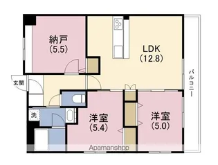 スプランディッド玉造DUE【4階】の間取り