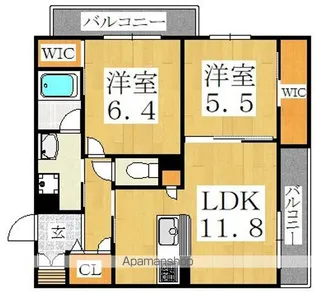 トライアングルパーク【2階】の間取り