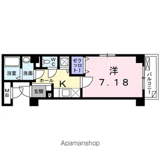 1Kの間取り画像