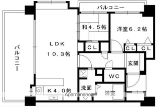 KDXレジデンス西公園【901.号室】の間取り