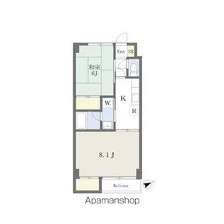 ハイムスT1【4階】の間取り