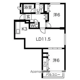 ル・ピエール桑園【1階】の間取り