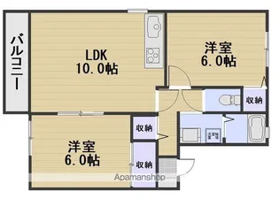 操山ハイツ【2階】の間取り